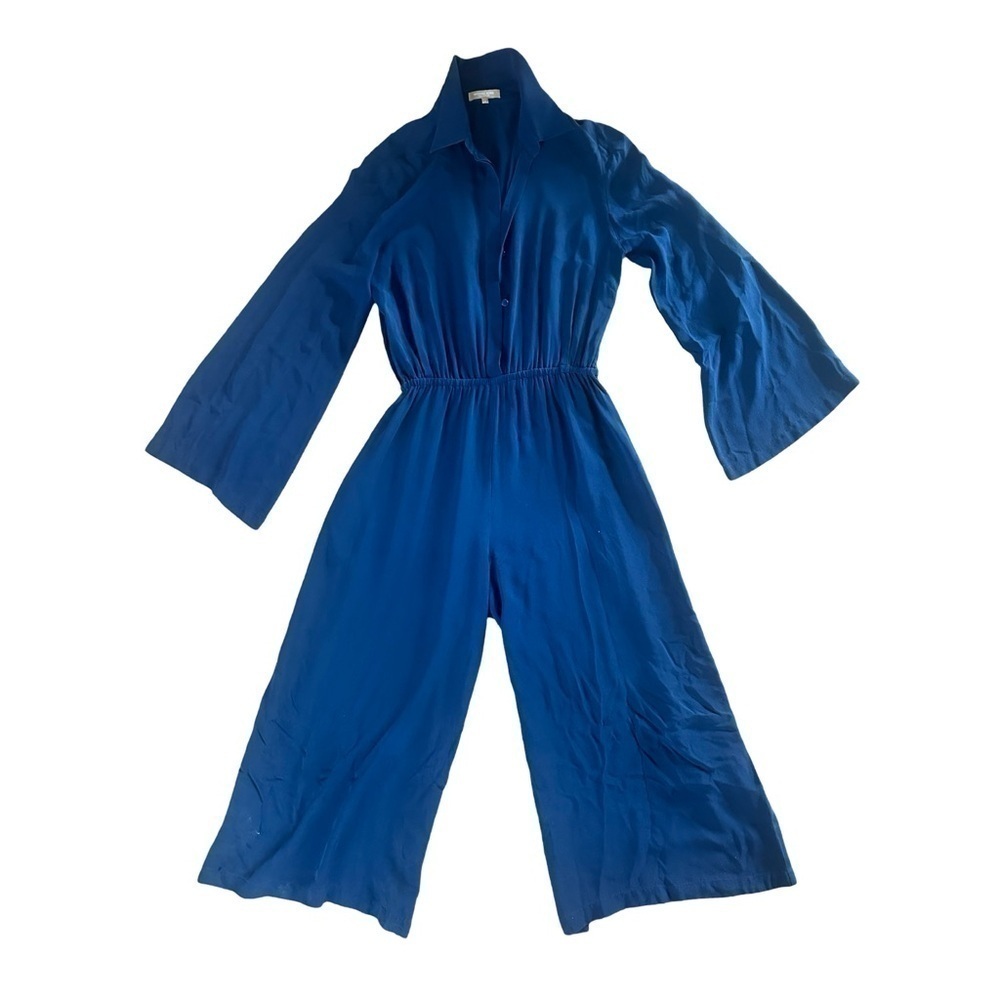 Michael Kors Collection Navy Silk Jumpsuit - Picture 2 of 8